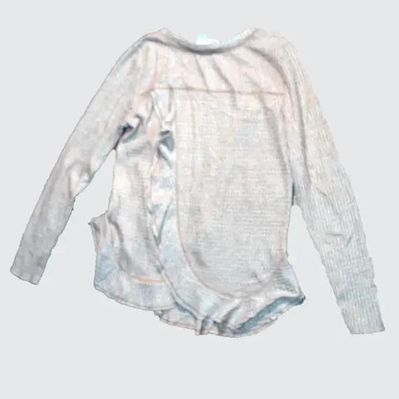 Anthropologie Women's XS waffle knit top Saturday Sunday cross ruffle back - Picture 6 of 6